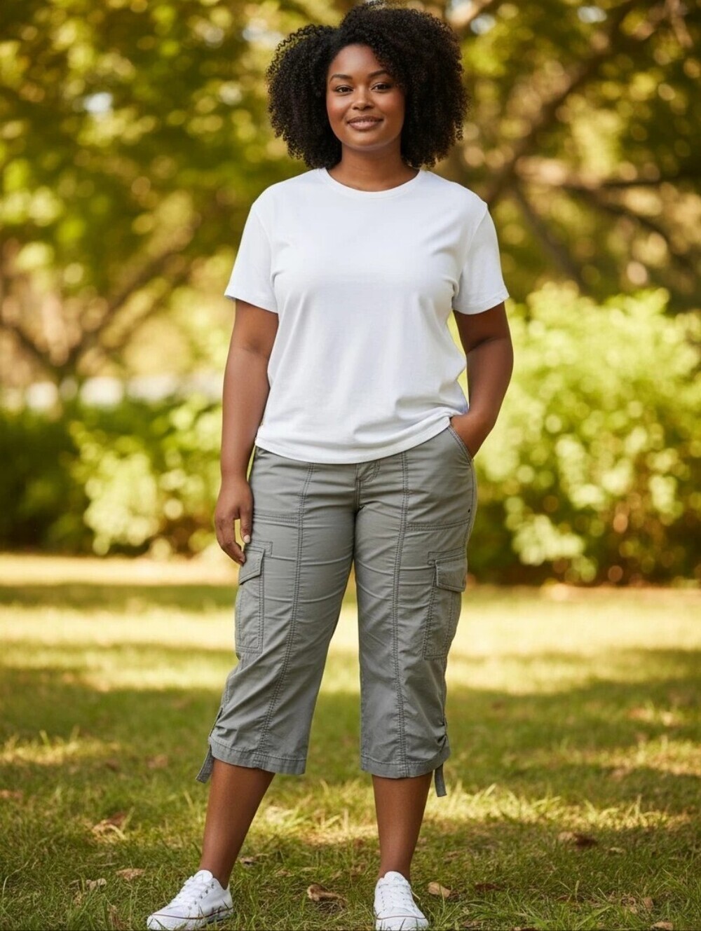 BLUE Cargo Style Capris Size 16 Caffe Marrahesh Design